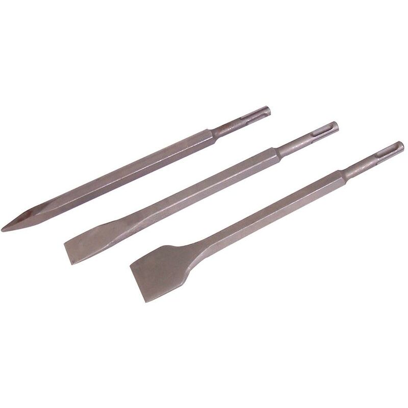 foto del prodotto silverline set di scalpelli sds plus 3 p.zi 250 mm 20, 40 mm e punta