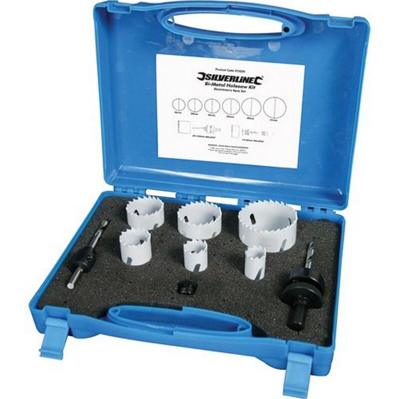 foto del prodotto silverline set di seghe a tazza bimetalliche per elettricisti da 9 pezzi