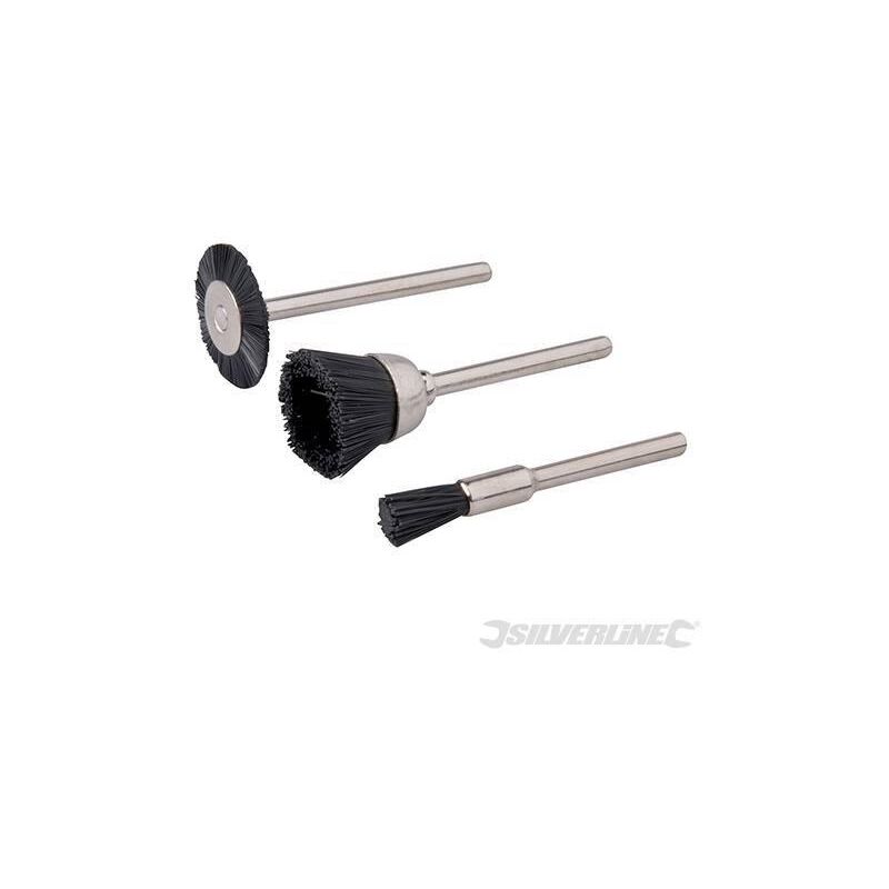 foto del prodotto silverline set di spazzole in nylon per utensile multifunzione 3 pezzi