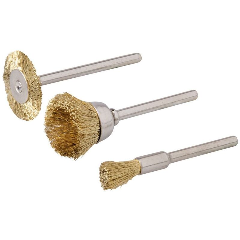 foto del prodotto silverline set di spazzole in ottone per utensile multi uso 3 pz 5, 16, 22 mm