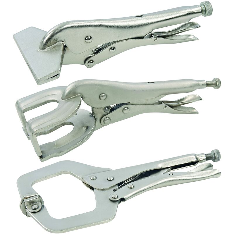 foto del prodotto silverline set pinze di bloccaggio per saldatura, 3 pz. 245017