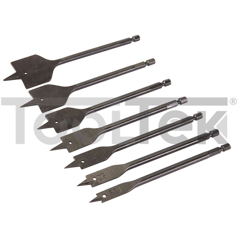 foto del prodotto silverline set punte mecchie legno 7pz 10 40mm frese trapano plastica 633800