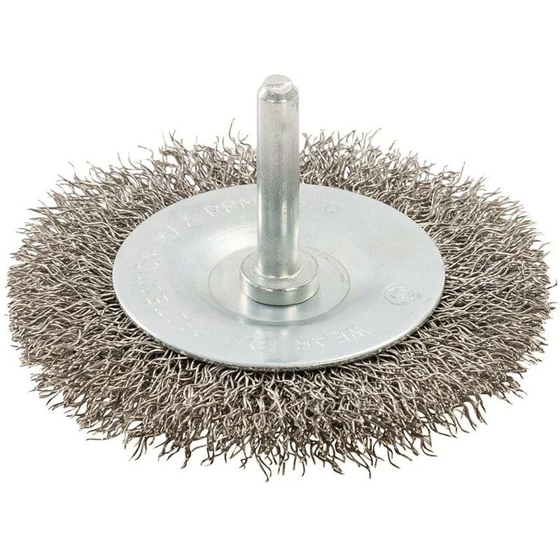 foto del prodotto silverline spazzola a tazza rotante in acciaio inossidabile 75 mm