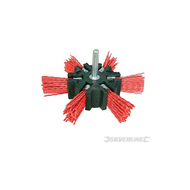 foto del prodotto silverline spazzola ad alette in nylon fina e grossa ideale per sbavature offerta 3pezzi 100 mm grossa