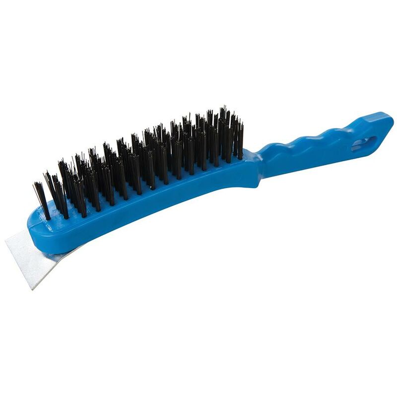 foto del prodotto silverline spazzola mettalica a manico di plastica 5 row scraper