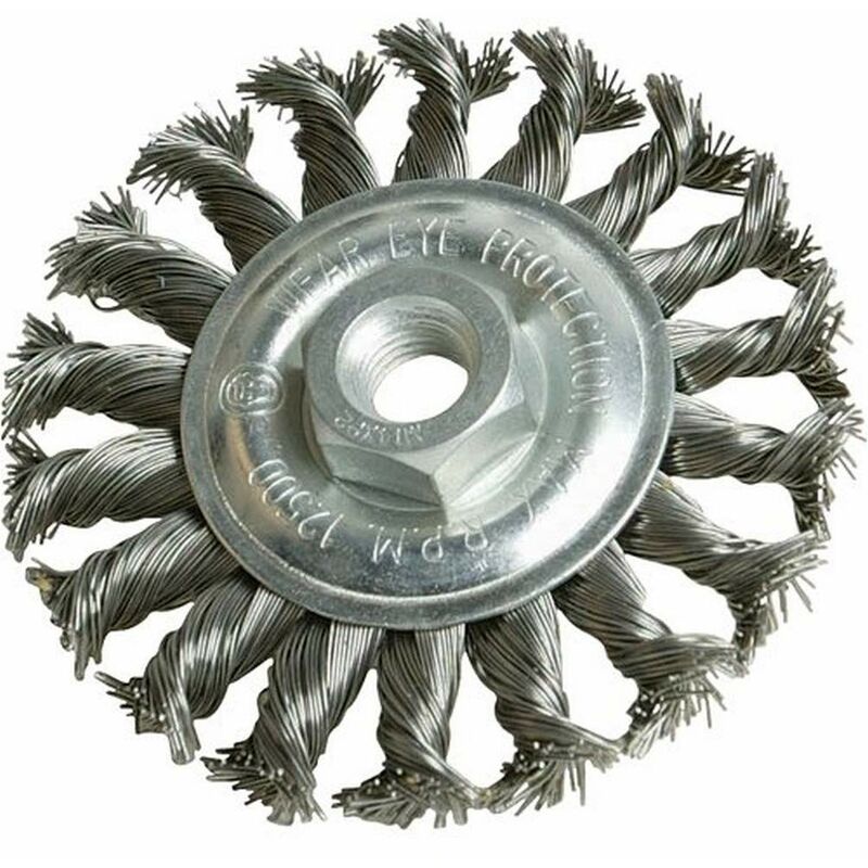 foto del prodotto silverline spazzola rotonda con nodi metallici 115mm