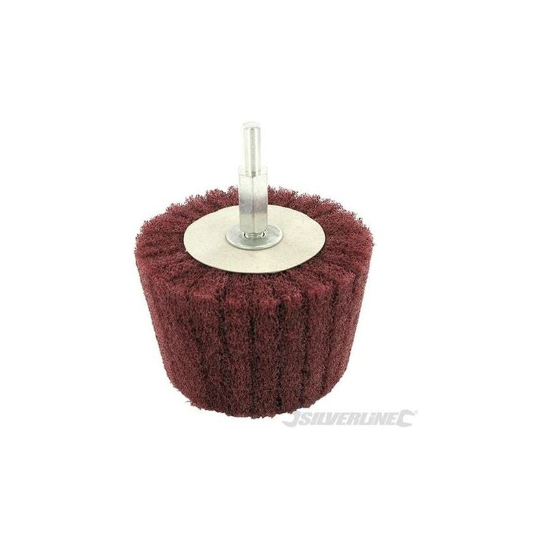 foto del prodotto silverline spugna lamellare cilindrica in fibra di nylon ideale per levigatura e pulitura di legno e metallo 75mm grana 240