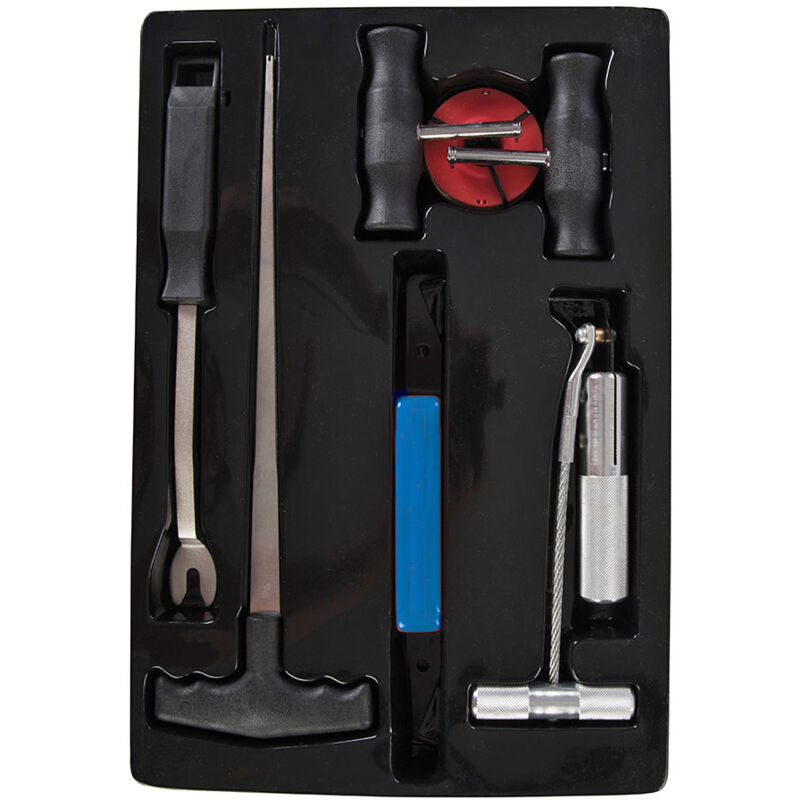 foto del prodotto silverline strumenti per la rimozione del parabrezza, taglierina per guarnizioni 7 pz.