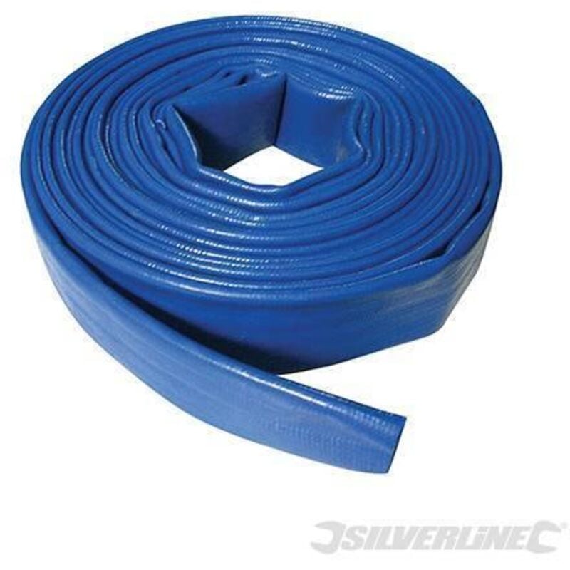 foto del prodotto silverline - tubi di scarico in pvc flessibili piatti per piscine laghi fossi 10m 10 m x 50 mm