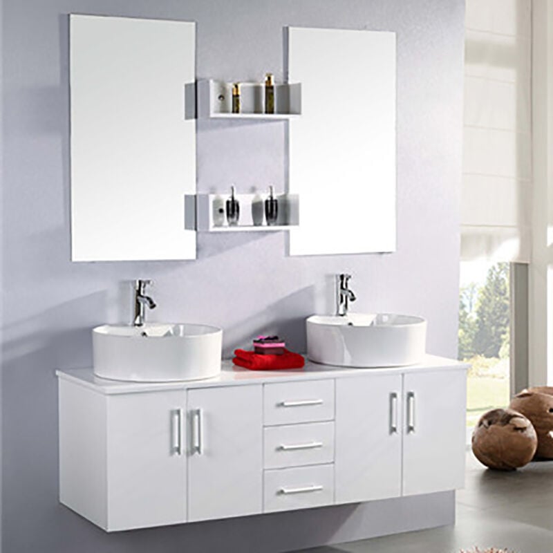 foto del prodotto simba mobile bagno bianco 150 cm lavabo incluso white lion