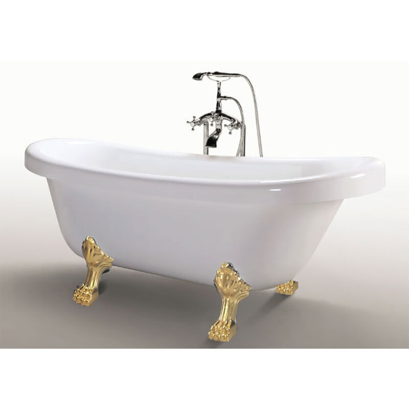 foto del prodotto simba vasca freestanding vintage 170 x 80 cm con piedi oro con rubinetto margherita