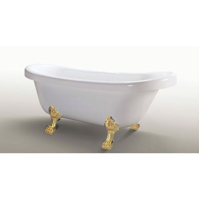 foto del prodotto simba vasca freestanding vintage 170 x 80 cm con piedi oro margherita