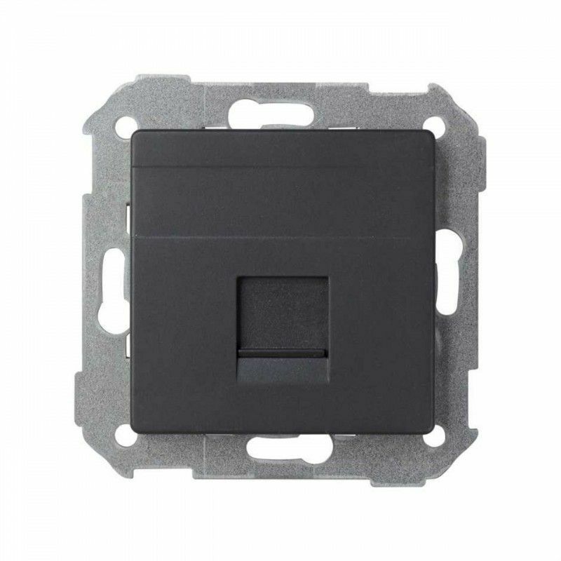 foto del prodotto simon 82 concept universale piatto v d piastra c g polvere 1 rj45 nero opaco 8200005 098
