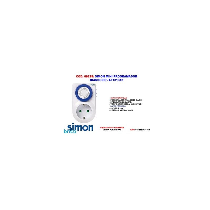 foto del prodotto simon mini programmatore giornaliero af131313