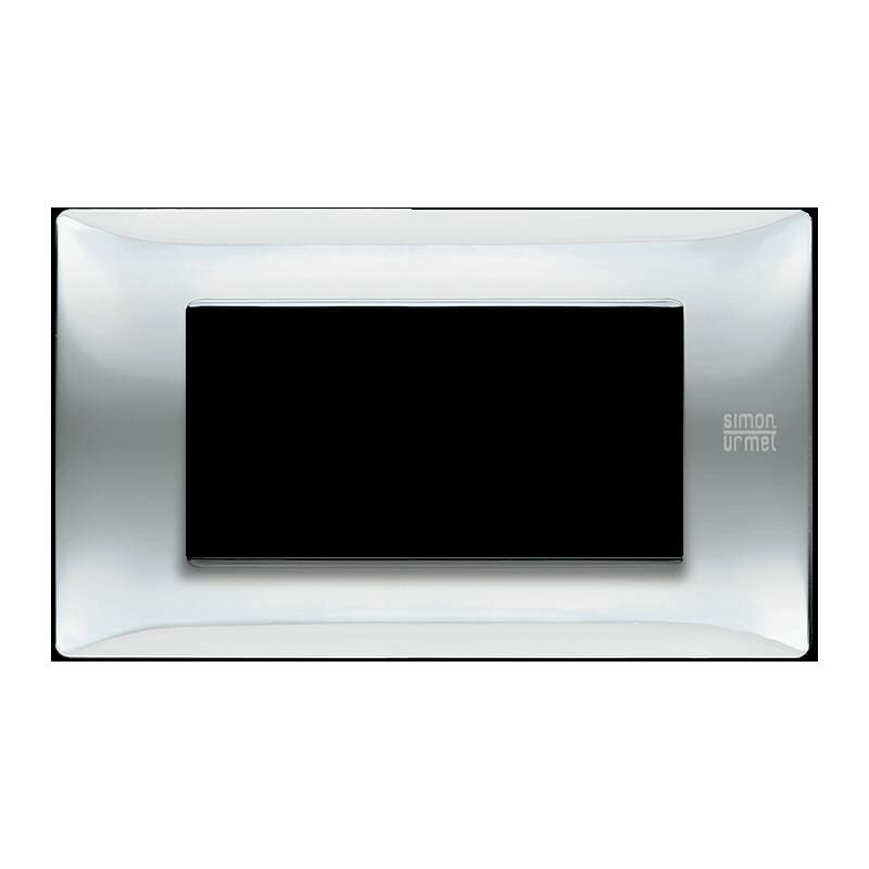 foto del prodotto simon urmet placca in tecnopolimero, inox lucido, 4 moduli nea flexa urmet 11804.il
