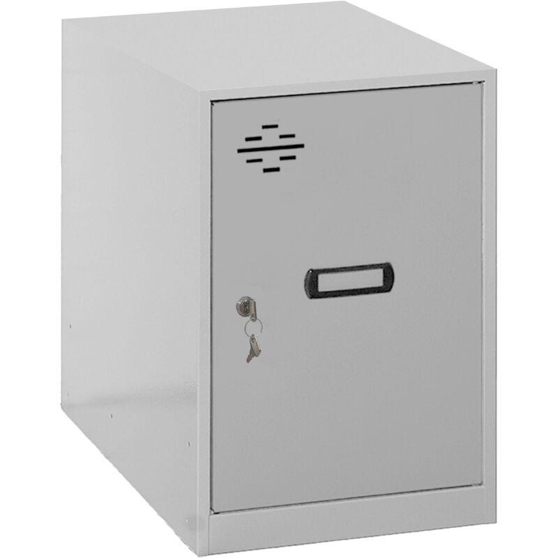 foto del prodotto simonrack armadietto spogliatoio metallico piccolo, 475x400x500 mm, armadietto con chiave, grigio armadietto simonlocker