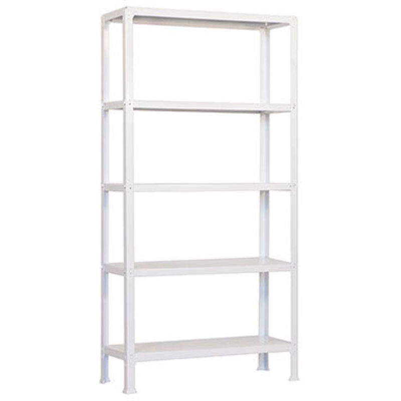 foto del prodotto simonrack scaffale da ufficio libreria, 1800x800x300 mm, 5 ripiani, 150 kg per ripiano, metallo stile industriale, bianco simon home