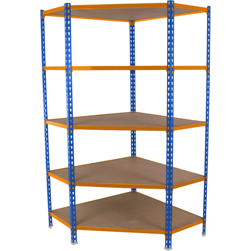 foto del prodotto simonrack scaffale in metallo simon rack senza viti colore blu arancio legno 5 ripiani 1800x900x500 mm made in spain