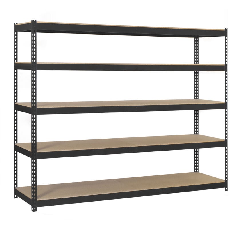 foto del prodotto simonrack scaffale industriale, 2500x1500x600 mm, 5 ripiani in legno, portata 600 kg per ripiano, scaffale carichi pesanti, antracite legno 