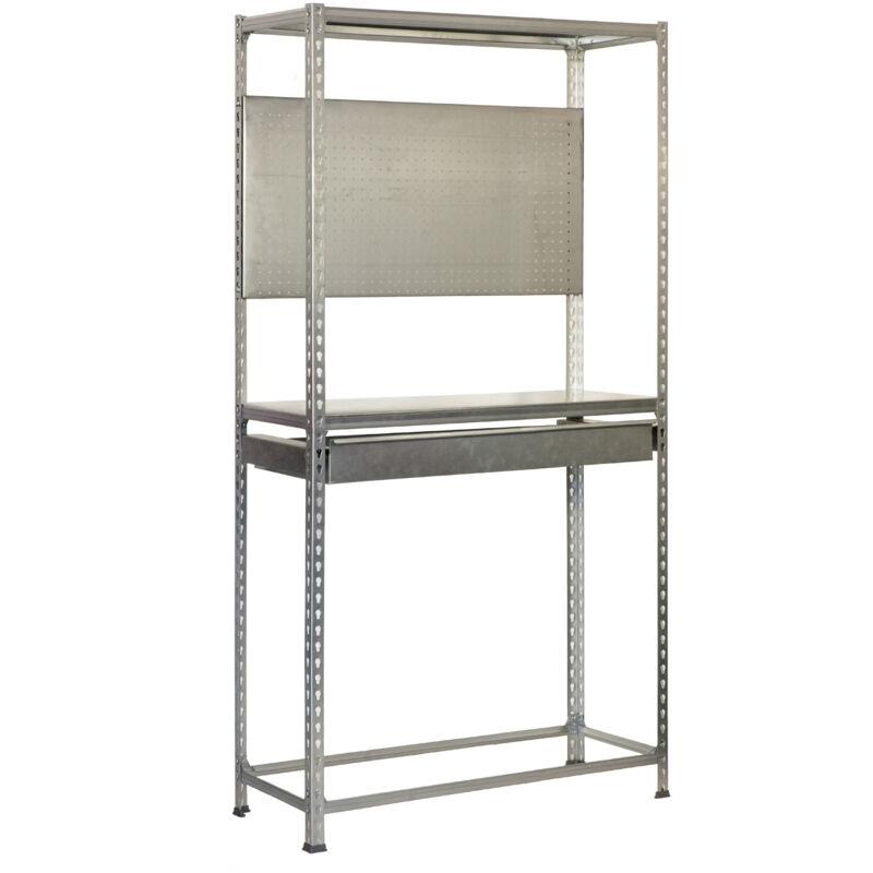 foto del prodotto simonrack scaffale per pneumatici con cassetto e pannello forato, capacit 5 pneumatici, 2000x1200x400 mm, metallo rinforzato, garage officina,