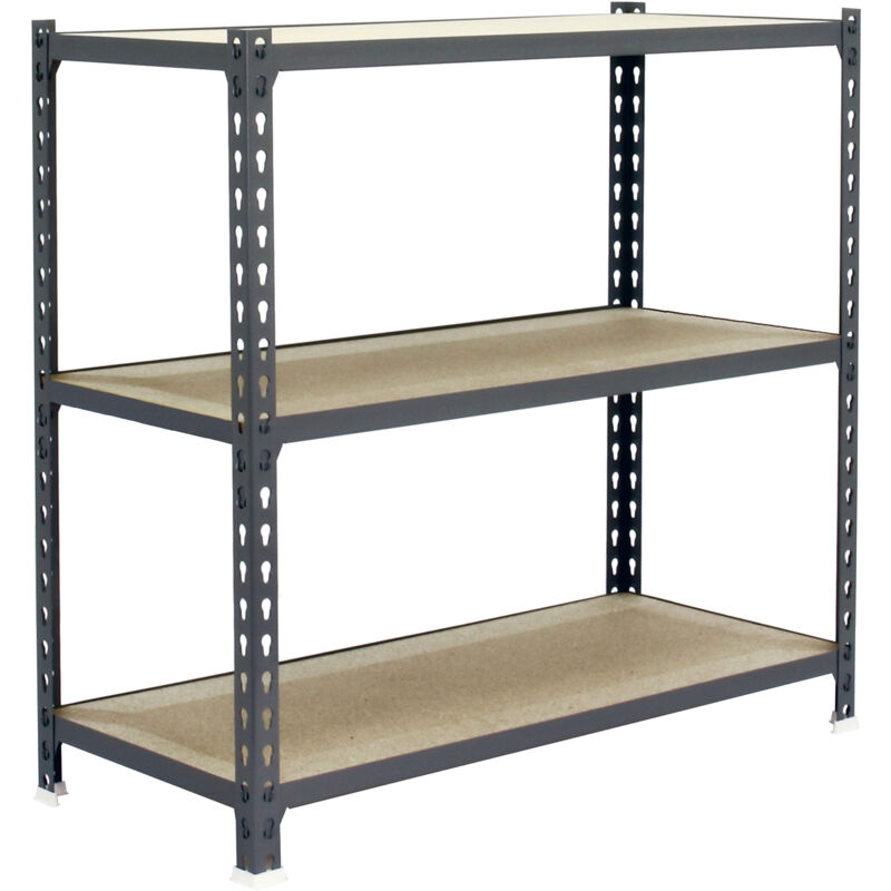 foto del prodotto simonrack scaffale portaoggetti, 1000x1100x500 mm, 3 ripiani in legno, portata 200 kg per ripiano, scaffale da garage, grigio legno maderclick
