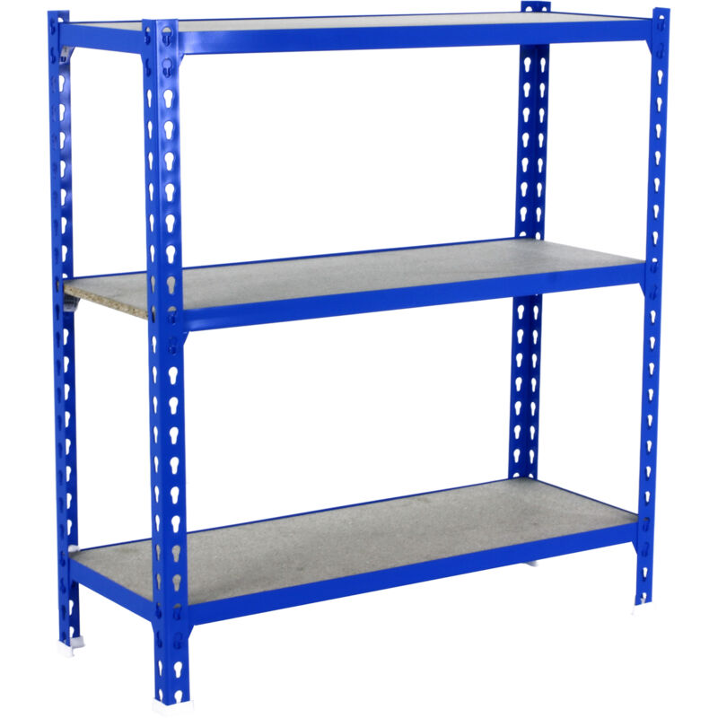 foto del prodotto simonrack scaffale portaoggetti, 1000x900x400 mm, 3 ripiani in legno, portata 150 kg per ripiano, scaffale da garage, blu legno maderclick