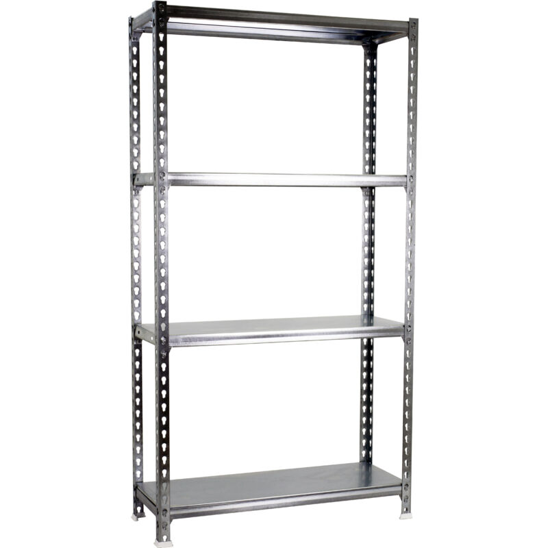 foto del prodotto simonrack scaffale portaoggetti, 1500x800x500 mm, 4 ripiani, portata 180 kg per ripiano, metallo, scaffale da garage, zincato simonclick