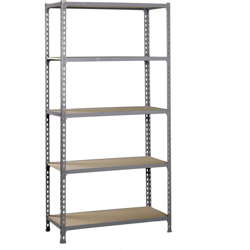 immagine 0 del prodotto simonrack scaffale portaoggetti, 1800x800x400 mm, 5 ripiani in legno, portata 150 kg per ripiano, scaffale da garage, grigio legno maderclick