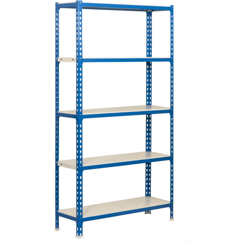 foto del prodotto simonrack scaffale portaoggetti, 1800x900x400 mm, 5 ripiani, portata 180 kg per ripiano, metallo, scaffale da garage, blu bianco simonclick
