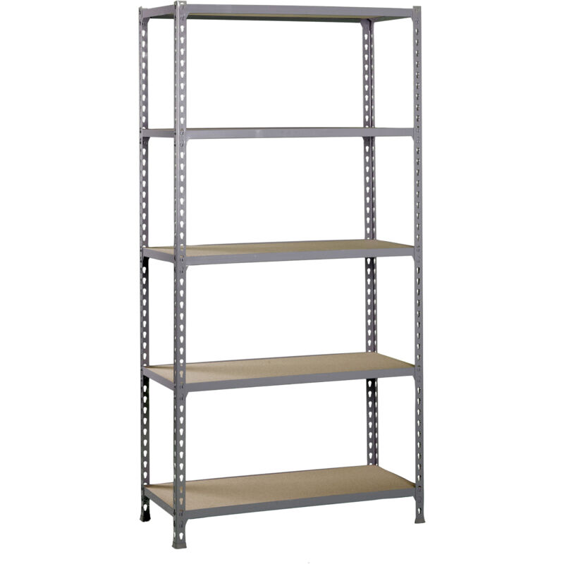 foto del prodotto simonrack scaffale portaoggetti, 2000x1100x300 mm, 5 ripiani in legno, portata 200 kg per ripiano, scaffale da garage, grigio legno maderclick