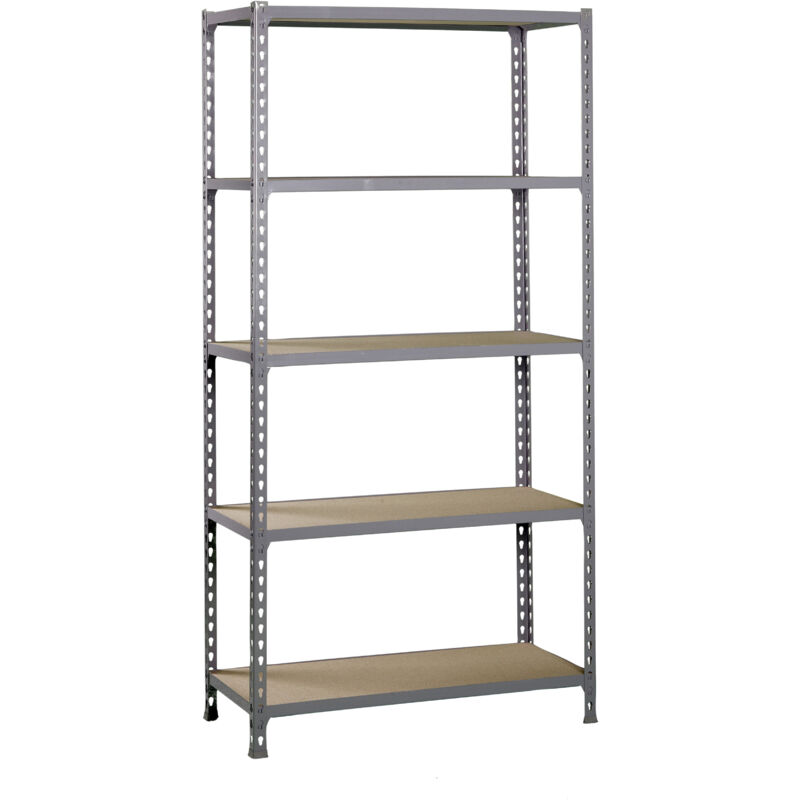 foto del prodotto simonrack scaffale portaoggetti, 2000x1200x500 mm, 5 ripiani in legno, portata 200 kg per ripiano, scaffale da garage, grigio legno maderclick
