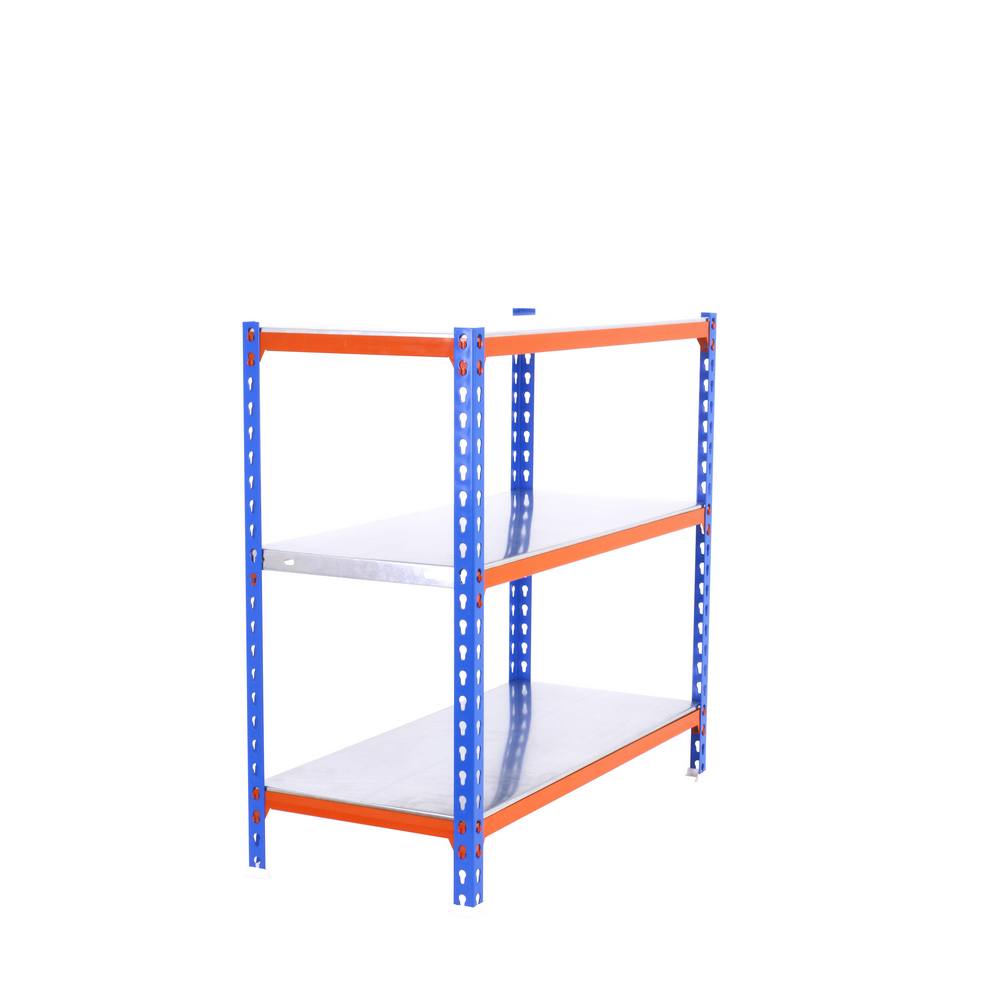 foto del prodotto simonrack scaffale portaoggetti, 900x800x500 mm, 3 ripiani, portata 180 kg per ripiano, metallo, scaffale da garage, blu arancione zincato 