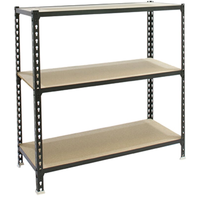 foto del prodotto simonrack scaffale portaoggetti, 900x900x300 mm, 3 ripiani in legno, portata 150 kg per ripiano, scaffale da garage, antracite legno maderclick