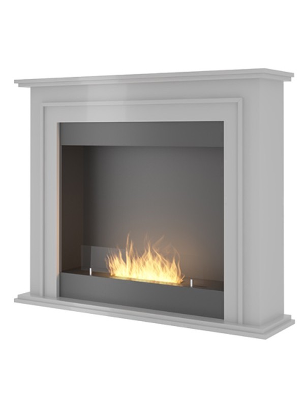 foto del prodotto simple inportal 1 biocamino freestanding da pavimento, camino a bioetanolo bianco