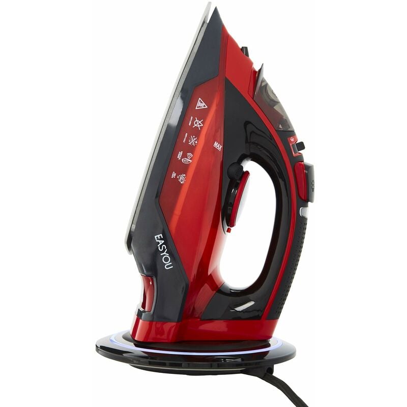 foto del prodotto simple move ferro da stiro a vapore, 2400 w, stainless steel, rosso senya