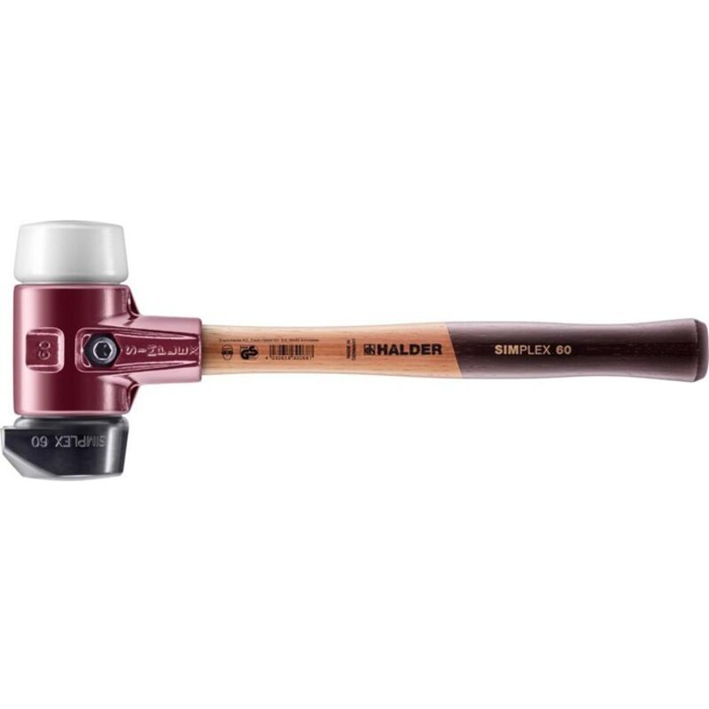 foto del prodotto simplex 3027.260 mazzuola antirimbalzo manico ergonomico, medio-duro 1540 g 405 mm 1 pz. - halder