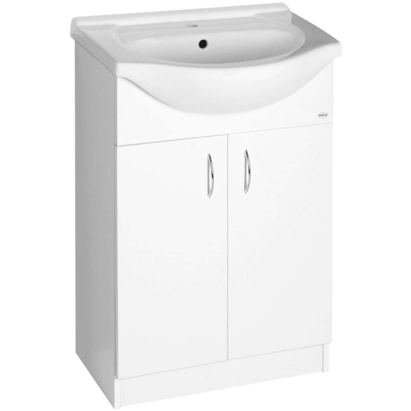 foto del prodotto simplex eco mobile lavabo incluso lavabo 57x84x31 cm, bianco opaco sime600 aqualine