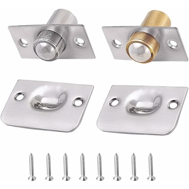 foto del prodotto simplicity chiusura a sfera in ottone regolabile, per porte in acciaio inox, per dispensa, armadio, cucina 2 pezzi 