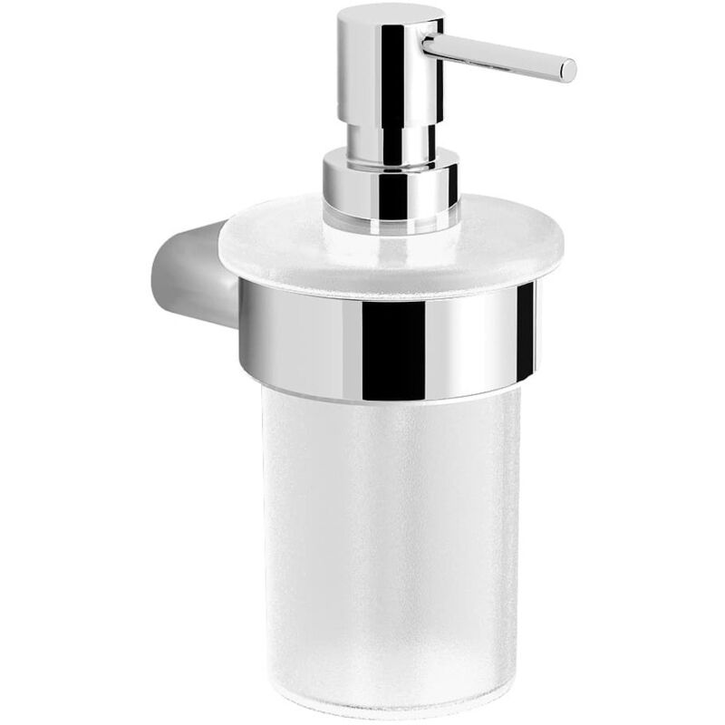 foto del prodotto simply r dosatore di sapone a parete in vetro satinato, cromo satdsimr99 swiss aqua technologies
