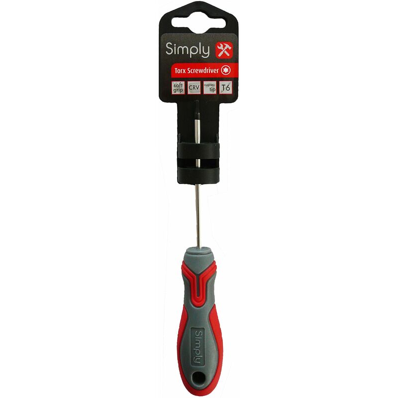 foto del prodotto simply tools, codice torx06, cacciavite torx t6 con testa a 6 punte, dotata di grande resistenza e durata e ottima presa nella testa