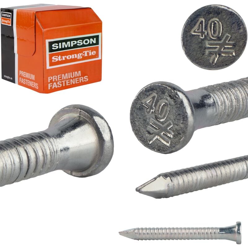 foto del prodotto simpson strong tie - punta anellata elettrozincata 4x40mm - confezione da 250 pezzi