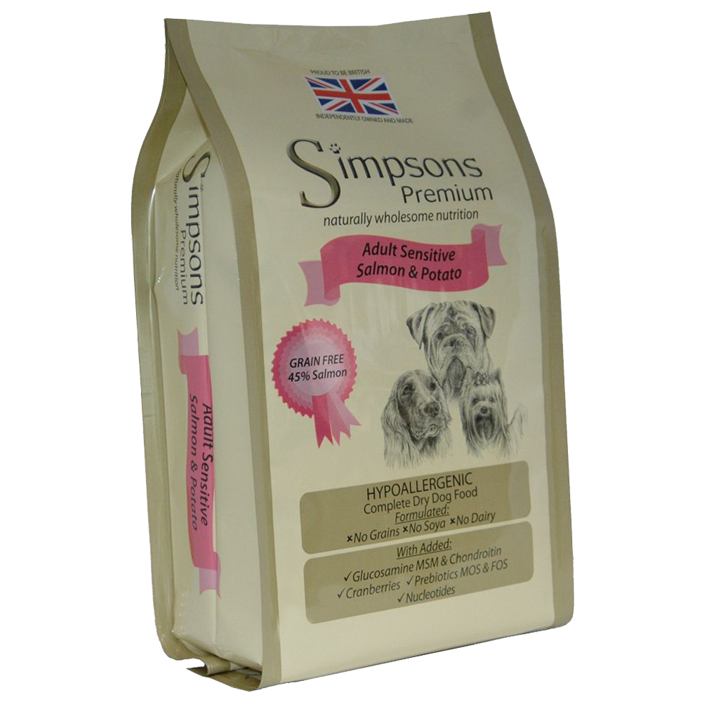 foto del prodotto simpsons premium sensitive adult salmone e patate 12 kg