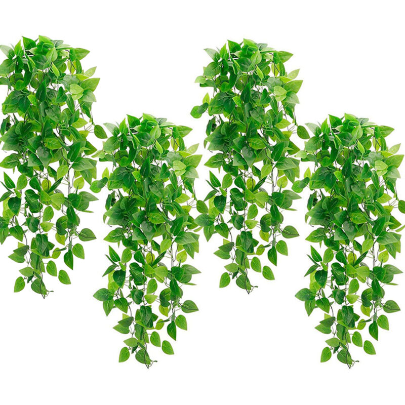 foto del prodotto sinbinta 4 pezzi pianta pendenti artificiali, 110cm simulazione pianta appesa pianta finta cadente per matrimoni, giardini, corridoi, decorazioni