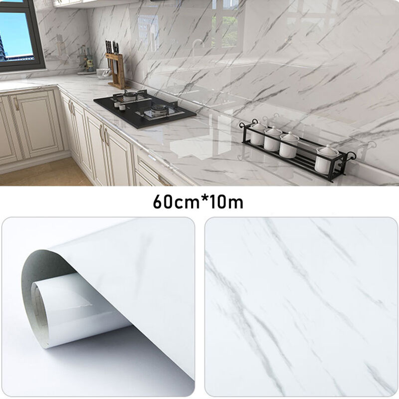 foto del prodotto sinbinta adesiva marmo per piastrelle 60cmx10m, autoadesivo impermeabile pvc rivestimento decorativo per bagni, cucine, superfici di piastrelle