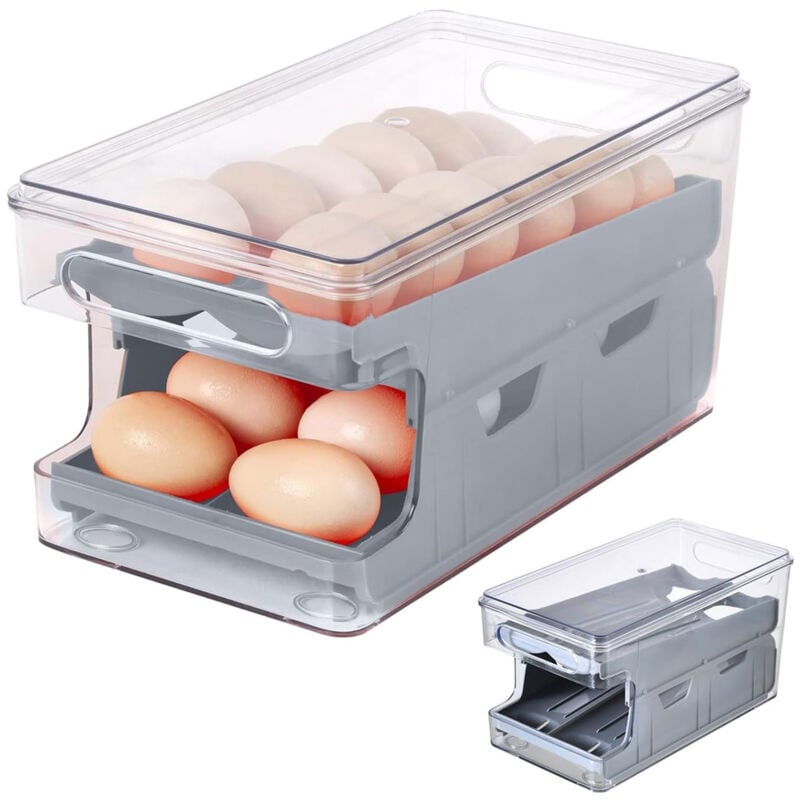 foto del prodotto sinbinta contenitore per uova per frigorifero, contenitori per uova, porta uova da frigo, portauova frigorifero, doppio porta uova automatico, per