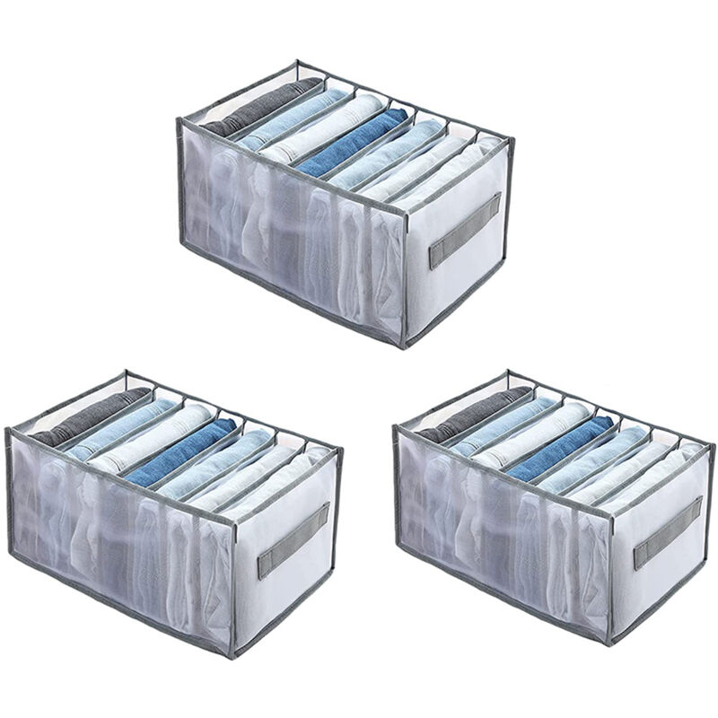 foto del prodotto sinbinta organizer per armadio, cassettiera per jeans scatola portaoggetti impilabile organizer vestiti da guardaroba per pantaloni sistema