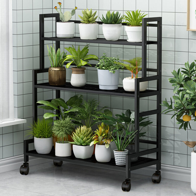foto del prodotto sinbinta scaffale per piante a scala, 3 livelli supporti per piante porta piante da interno creativo multifunzionali per piante libri e decorazioni