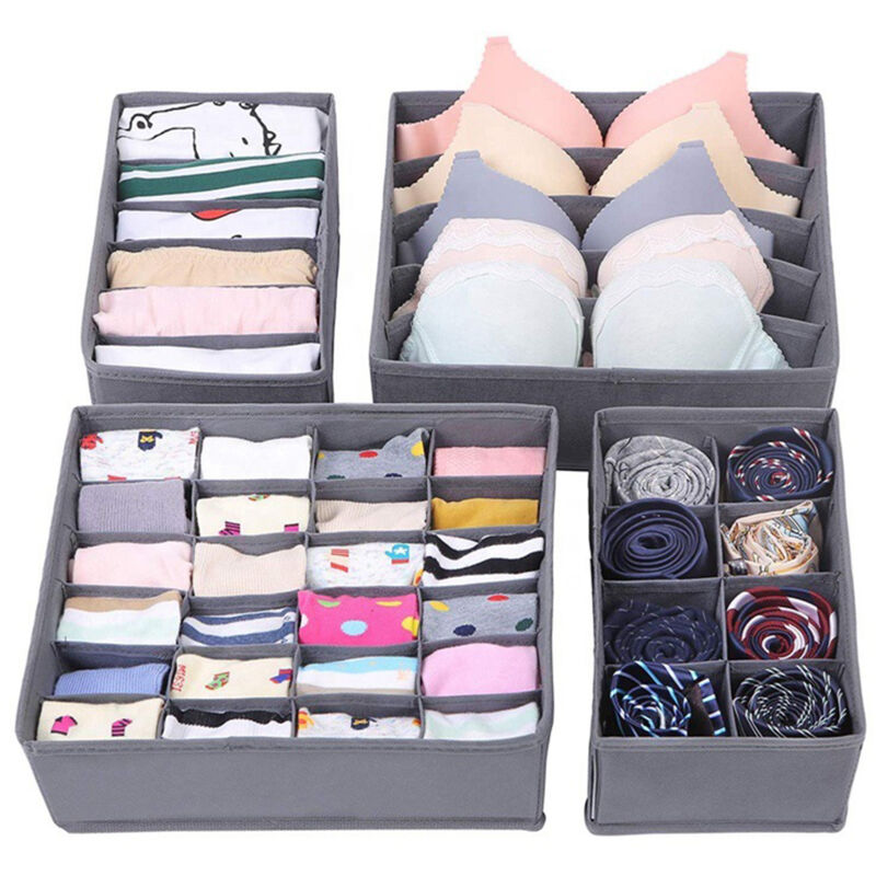 foto del prodotto sinbinta set di 4 organizer per cassetti, organizer per biancheria intima, armadio divisori pieghevole storage box cassetto organizzator usato per