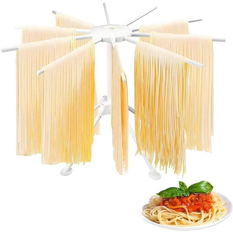 foto del prodotto sinbinta stendi pasta fresca legno stendipasta pieghevole con essiccatore per noodle domestico da 10 bars, luce facile da installare e memorizzare