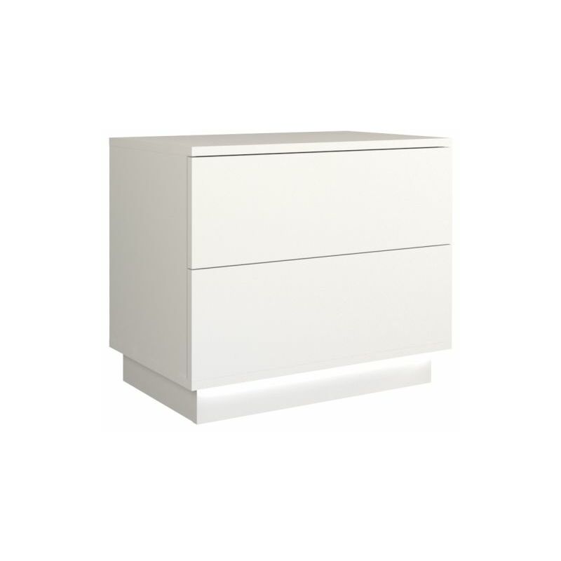 foto del prodotto sindi comodino moderno con illuminazione a led 55x37x47 camera da letto ufficio soggiorno sistema di rilascio touch a 2 cassetti mobili moderni